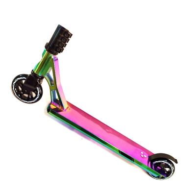 China NEO CHROME FINISH Aluminum Freestyle Kick Scooter RAINBOW RAINBOW Stunt Pro Complete Ride Scooters For Adult Kids for sale