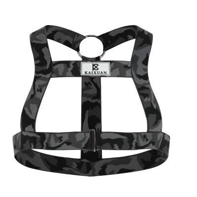 China Sexy Men's Bondage Elastic Restraint Belt Chest Harness Sexy Men's Shoulder Club Muscle Club Party Fancy Costume for sale