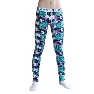 China Fashion Breathable Hot Selling WangJiang WJ Brand Men's Thermal Johns Printing Cotton Underwear Long Full Types for sale