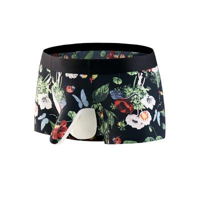 China Custom Made High Quality Seamless Underwear Breathable Sexy Men's OEM Digital Printing Elephant Nosal Nylon Boxer Briefs for sale