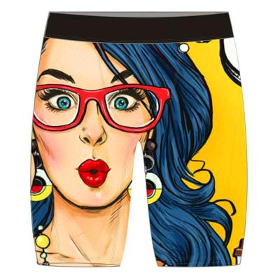 China Custom Viable Sports Running Underwear Quick Dry Logo Boxers Shorts Full Print Polyester Track Pants for sale