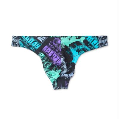 China Hot Sexy Underwear Mens Sexy Open Front Men's Underwear Printing Thongs for sale