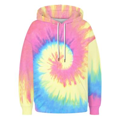 China 2021 Spring Tie-Die Anti-wrinkle Custom Sweat Women Pull Over Sports And Hoodie for sale