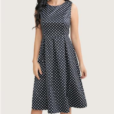 China 2019 Cheap Sexy Women's Anti-Wrinkle Hot Selling Polka Dot Summer Dress for sale