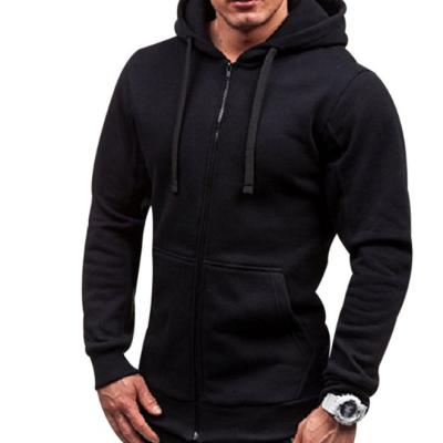 China New Hot Sale Cheap Casual Cotton/Polyester Mens Zipper Solid Color Hoodies for sale