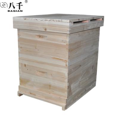 China Easily Assembled Fir Wooden Two Tiers Bee Box 10 Frames Langstroth Hive For Beekeeping for sale