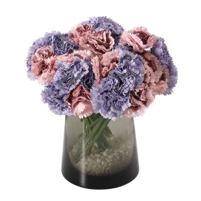 China Natural Touch Decoration Bouquet Carnation Group Artificial Flower Home Soft Carnation for sale