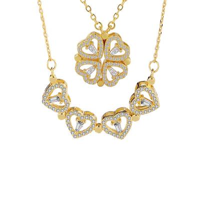 China Daidan 4 Clover Nickel Free Fine Jewelry Multi Heart Pending 18K 925 Sterling Silver Necklaces Use Four for sale