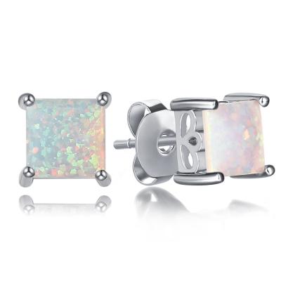 China Manufacturer FASHIONABLE Simple Design from China 7mm Opal Rough Artificial Opal Earrings synthetic colorful for sale