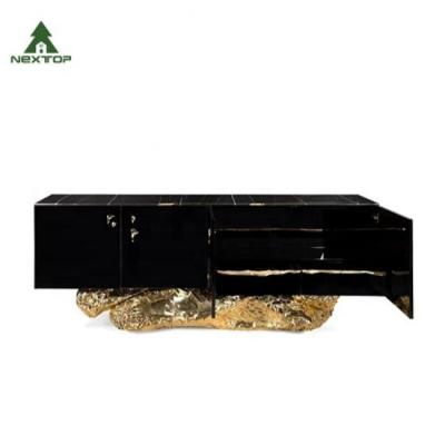 China Luxury ANGRA Extendable Italian Light Dining Art Cabinet Sideboard Designer Model Villa Magione Marble Metal TV Sideboard for sale