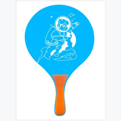 China New pvc beach paddle set set wooden blue tennis racket+orange pvc handle with 2 rackets 2 balls and mesh tpr bag PA015 for sale