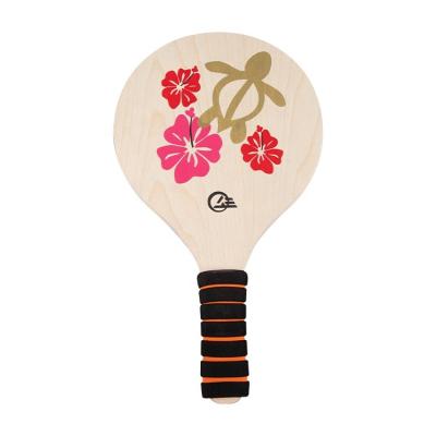 China Fashion outdoor game summer sport logo paddle racket beach tennis racket custom wooden paddle ball net beach tennis for sale