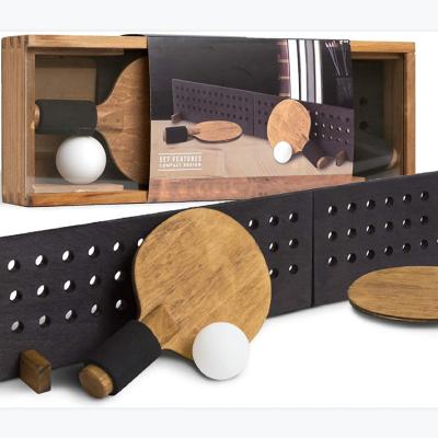 China Fashion Wooden Table Tennis Set, Compact Table Tennis Kit with Paddles on Any Desk, Table or Counter. Includes convenient wooden box crate for sale