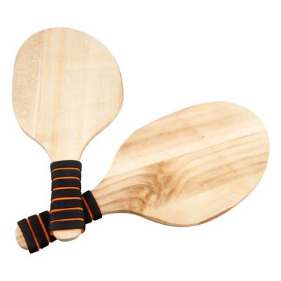 China Factory Direct Sales Wooden Beach Wooden Racket Sets Baseball Taper Net Paddle Racket Tenis Con Lux for sale