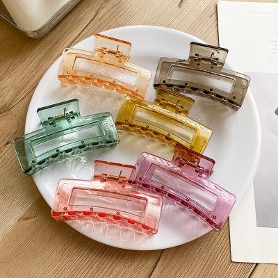 China Modern Korean Solid Big Hair Claw Hairpins Stylish Acrylic Hair Clips Headwear For Women Girls for sale