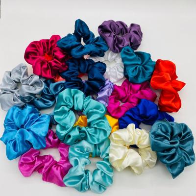 China Japan hair silk rope and Korean style hot sale satin fabric large intestine circle hair tie durable elastic rope for sale