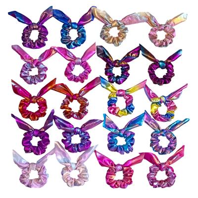 China Large Intestine Annular Laser Rabbit Ear Cloth Tied Hot Stamping Modern Hot-selling Hair Accessory for sale