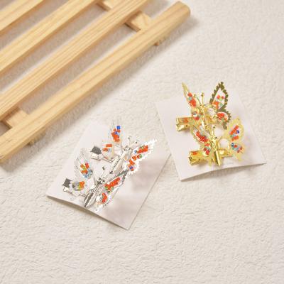 China Modern Movable Hairpin Children's Alloy Butterfly Hairpin for sale