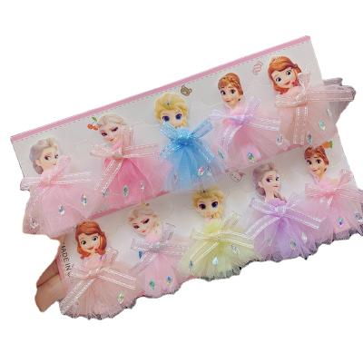 China Modern Children's Baby and Snow Queen Cartoon Anime Gauze Skirt Bai Xueai Aisha Princess Ice Hair Accessories Hairpin for sale