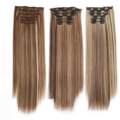 China Multi-styles 6 Piece Set of Extension 16 Extensions Women's Long Straight Hair WigsSynthetic Card Hair Wigs 6 Piece Set for sale