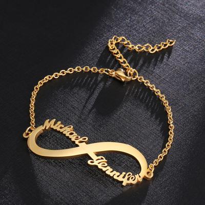 China Low Moq Trendy Personalized Stainless Steel Custom Jewelry Alphabet Letter Fashion Name Chain Bracelet Adjustable Bracelets for sale