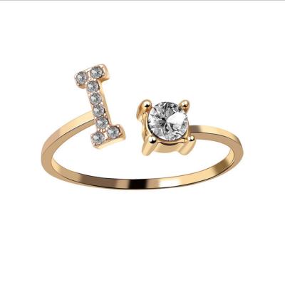 China Trendy Hot Sale On Amazon Drop Shipping Custom Initial Rings Alphabet Name Ring for sale