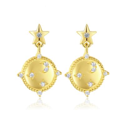 China Wholesale TRENDY Star Design Silver Stud Earrings Women Jewelry 925 Sterling 14K Stud Earrings for sale