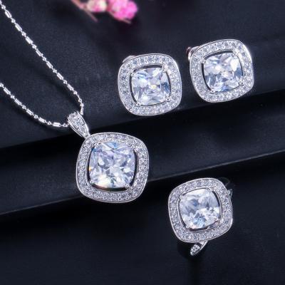 China Fashionable Necklace Ring Women Jewelry Sets Drop Shipping Bridal Jewelry Set for sale