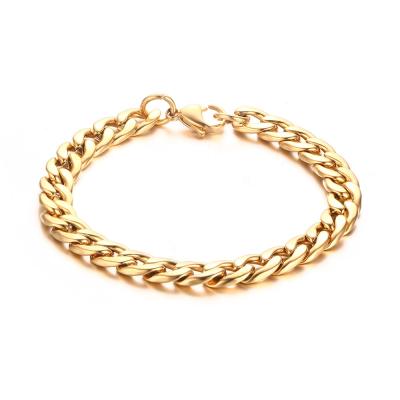 China Hip Hop Jewelry 8mm Cuban Gold Bracelet Men For Gift Hip Hop Jewelry 8mm Cuban Gold Bracelet Men For Gift for sale