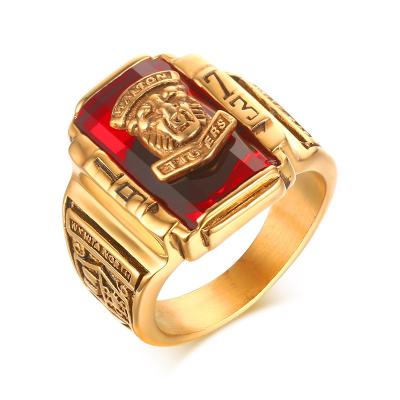 China New Gold Ring Designs For Men 2019 New Jewelry Ring Stainless Steel With Gold Plated Ring Ruby Designs Models For Men for sale