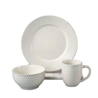 China Hot Viable Wholesale Cheap Dinnerware Sets Dinnerware Set Dinnerware Embossed Ceramic Dinner Set Sale for sale