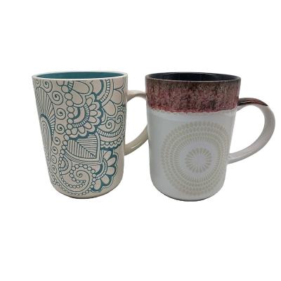 China Hot Sale Household Wholesale 14oz Decorative Coffee/Milk/Water Creative Colorful Ceramic Mug Stock for sale