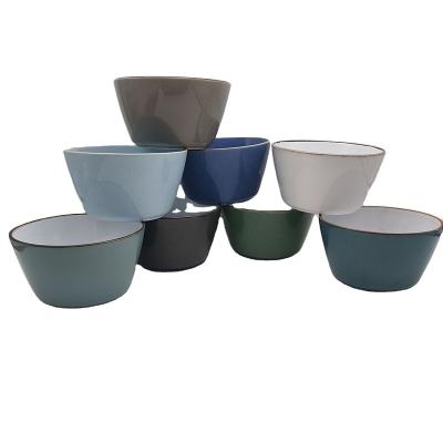 China 5.5 Inch Viable Hot Sale Colorful Dot Ceramic Stock Bowl Decorative Sesame Bowl for sale