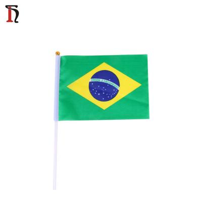 China Newest Price Brazil Flag 2020 Polyester Material Cheap Hand Flag Silk Printing Waving FLYING Fast Delivery All Country for sale