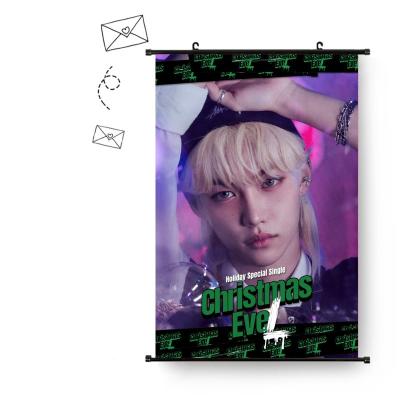 China KPOP wholesale KPOP idol stray children's Eve Hanging picture Photo Tapestry Fabric Christmas poster for sale