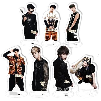 China Kpop South Korean Wholesale Group Cartoon Transparent Bangtan Boys COOL 4 SCHOOL Standee Acrylic Stand for sale