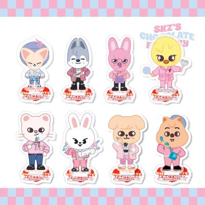 China Factory Wholesale South Korean Clear Standee SKZOO Chololate Children's Stray Beast Cartoon Group Kpop Acrylic Stand for sale