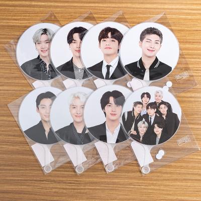 China Wholesale South Korean Kpop Group Bangtan Boys Clearance To Dance On Stage Seoul Hand Fan Fan Image Plastic Picket for sale