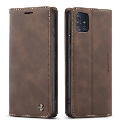 China Retro PU Cell Phone Case Flip Leather Cover Wallet Flip Leather Phone Case Caseme For Samsung A10 A20 A30 A40 A50 A70 A10S A20S A30S A50S A70S A21S for sale