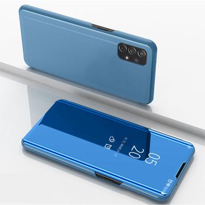 China Electroplating Mirror Smart Flip Cover Phone Cases For Samsung Clear View Electroplating Mirror Stand Flip Electroplate Case New Arrivals For Galaxy A72 4G 5G Case for sale