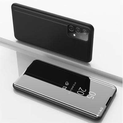 China Clear View Flip Electroplate Case Newest Model Mirror Stand Plated Electroplate Mirror Smart Flip Cover Phone Coque Case for Samsung for Galaxy A52 4G 5G for sale