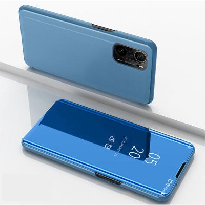 China Mirror Stand Flip Electroplate Case New Clear Plated Electroplate Mirror Smart Flip Cover Mobile Phone Para Coque Case For Xiaomi Redmi K40/K40 pro for sale