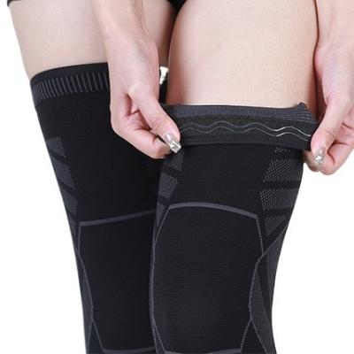 China Universal Stock Cycling Anti Slip Warm And Pressurized Nylon Knitted Breathable Knee Protectors With Long Straps For Thigh Protection for sale