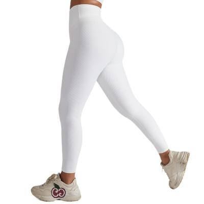 China Spring/Summer New QUICK DRY Running, Sports, Fitness Pants Ribbed Hip Lift High Waist Lover Pants Elastic Yoga Pants For Women for sale