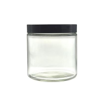 China Transparent Glass Food Bottle With Metal Cap Canister Glass Snack Sugar Storage Container Jar for sale