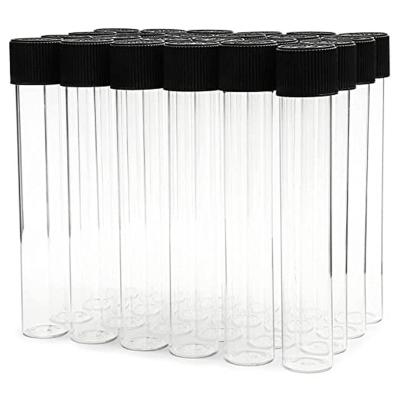 China Eco - Friendly Recyclable Transparent Glass Tubes With Black Lids Glass Test Tubes Custom Glass Bottle for sale