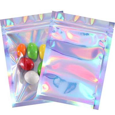 China Wholesale Moisture Proof Polyester Film Bag Zipper Seal Lining Holographic Polyester Film Bag Mylar Bags for sale