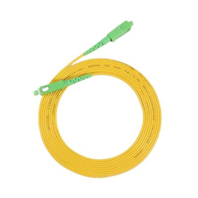 China FTTH 3M Fiber Optic Cable SC/APC Simplex SM G652D 2.0mm Singlemode Patch Cord for sale