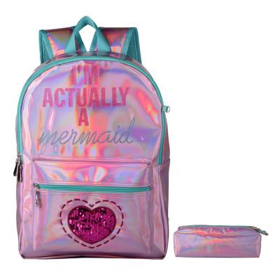 China Waterproof School Bags For Girls Backpack Large Capacity Laser Kids School Backpack Waterproof Holographic Bag for sale