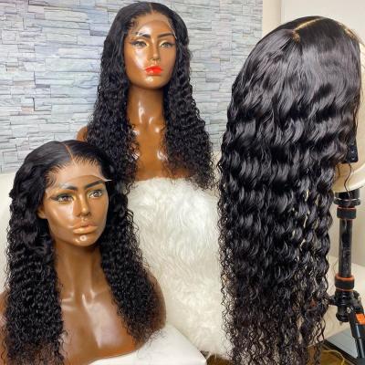 China Lace Front Wig For Women Vendor Hd Wave Virgin Human Hair Natural Transparent Deep Wave Curly Brazilian Deep Wave Full Lace Frontal Wig for sale